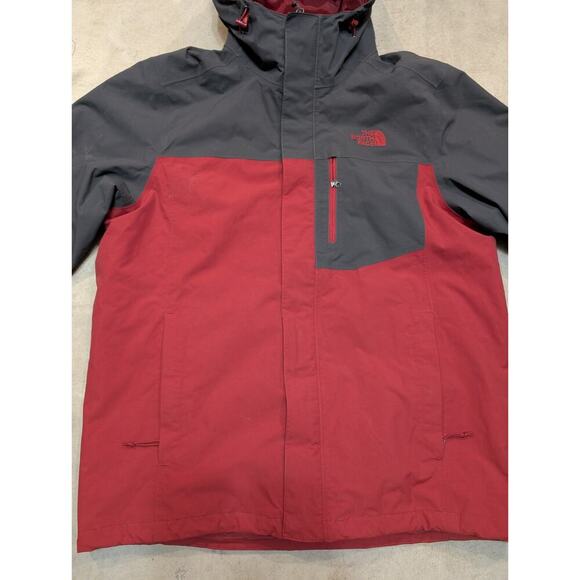 The North Face Atlas Triclimate Jacket Mens L Red Gray Hooded Fleece Liner - Picture 3 of 14
